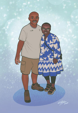 Flat Colour Fullbody x2 - Christmas Card IRL Couple 2 - 2024