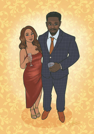 Flat Colour Fullbody x2 - Christmas Card IRL Couple 1 - 2024