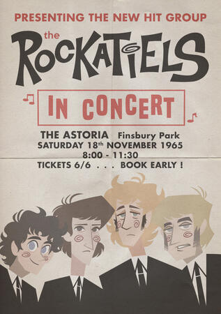 Flat Colour Lineless Retro Style Headshot x4 - The Rockatiels belong to @leporidze on Instagram! - 2023