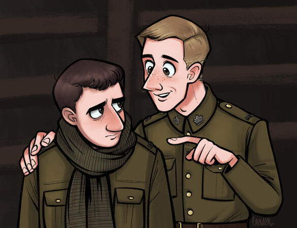 Colour and Shaded Halfbody x2 - Cyril and Frank (OC) - 2023