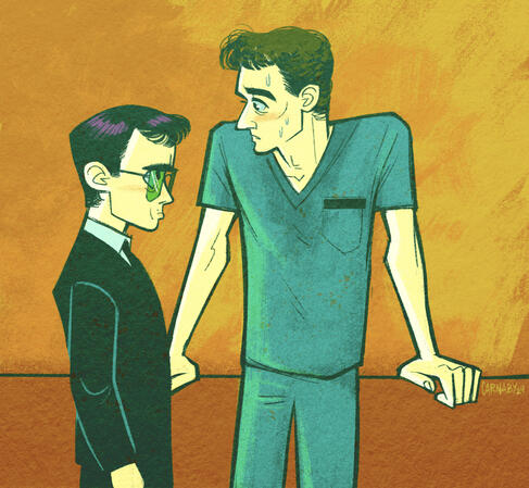 Colour and Shaded Halfbody - Herbert West and Dan Cain (Re-Animator 1985) - 2024