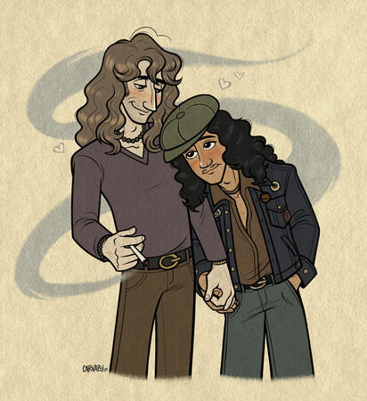 Flat Colour Halfbody x2 - Jim and Daisuke belong to @ROCKSHOWZ_ on Twitter! - 2024