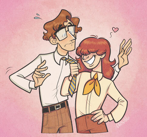 Colour and Shaded Halfbody x2 - Roger and Charlie belong to @newwaveworm on BlueSky! - 2023