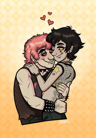 Colour and Shaded Halfbody x2 - Denis and Van belong to @piercethereindeer on BlueSky! - 2023