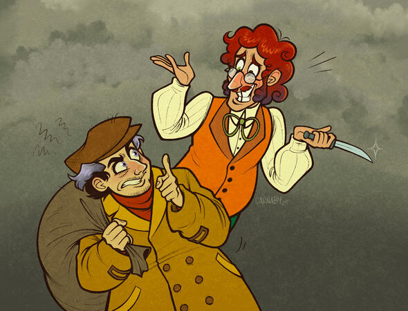 Flat Colour Halfbody x2 - Rodney belongs to @GanooSkidoo and Doug belongs to @GrotesqueE on Art Fight! - 2025