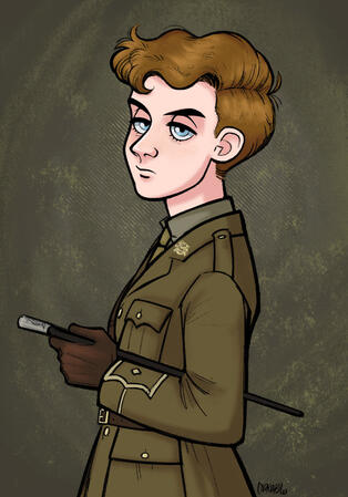 Colour and Shaded Halfbody - Walter (OC) - 2023