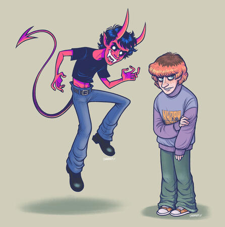 Colour and Shaded Fullbody x2 - Lucifer and Mishka (OC) - 2025